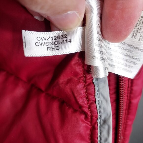 Calvin Klein Puffer Jacket Women's Sm Premium Down Packable Quilted Red Full Zip - Picture 11 of 16